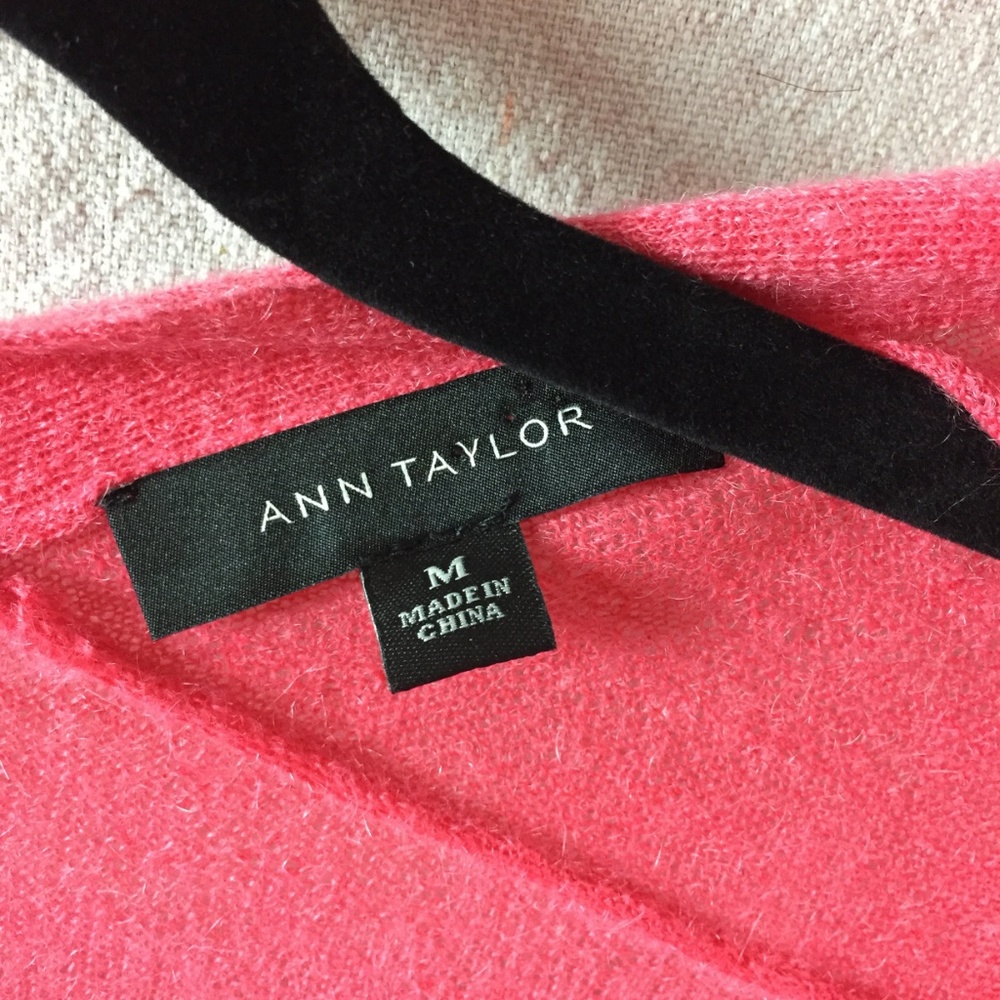 Coral Pink Mohair Longline Cardigan Sweater - M - Picture 5 of 8